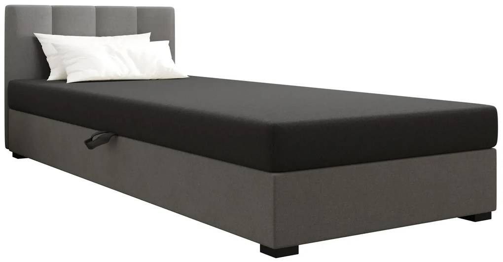 Młodzieżowy tapczan z zagłówkiem 120x195 cm jasny szary + ciemny szary W6-F87