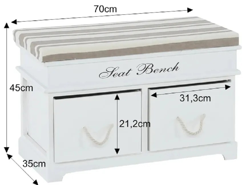 Ławka z miejscem do przechowywania Bench 1, 70 x35 x 45 cm