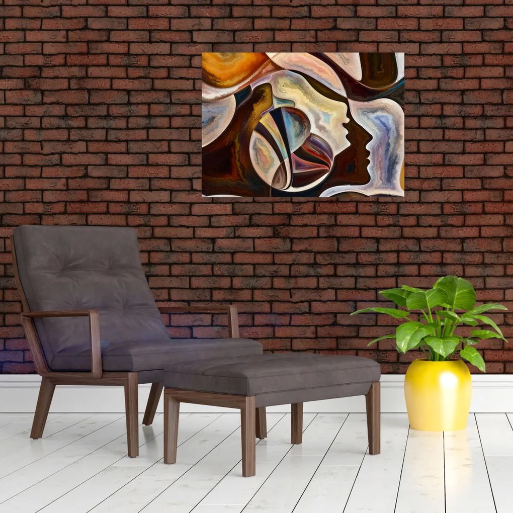 Obraz - Abstrakcja głów (70x50 cm)