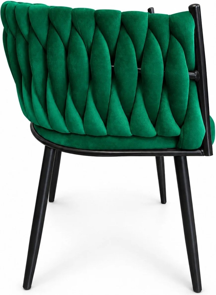 Krzesło ROSA plecione noga czarna : Kolor nogi - Czarna, Kolor tkaniny - VELVET - MG25, Typ tkaniny - Velvet