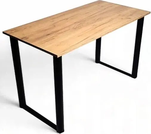 Industrialny stół na metalowych nogach 120x60 dąb craft złoty C1-P20