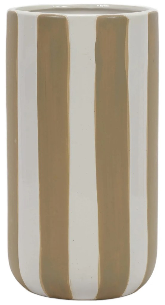 Ceramiczny wazon w grube pionowe pasy, Ø 12 x 20 cm