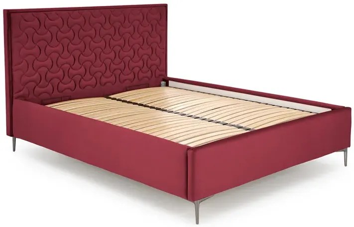Bordowy pikowany zagłówek do łóżka K3-R76