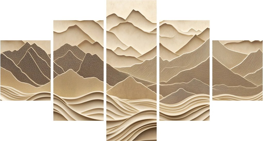 Obraz - 3D linie gór (125x70 cm)