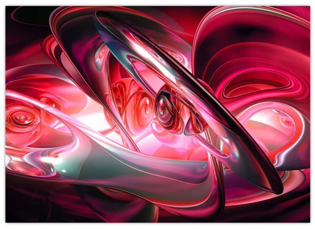 Obraz czerwonych fraktali (70x50 cm)