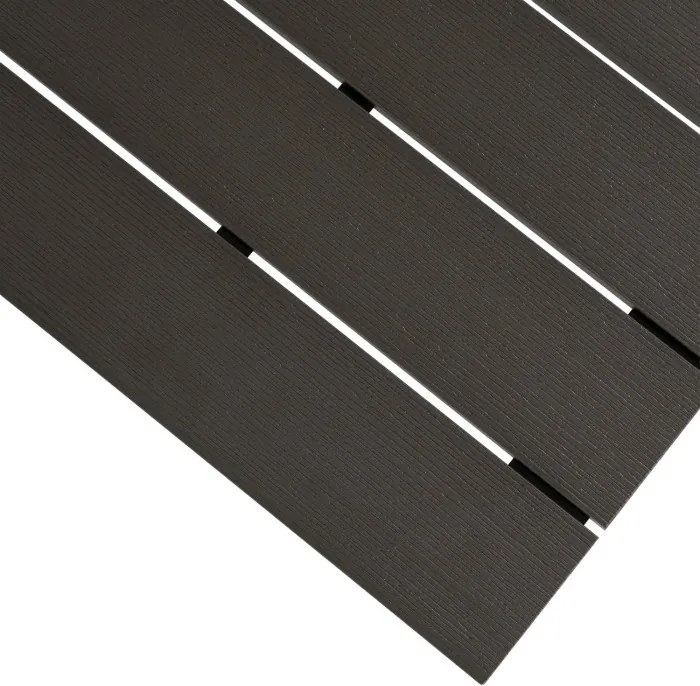 Stół Ogrodowy Prostokątny ARGOS 160-210 cm Rozkładany Ciemnoszary Dąb/Czarny