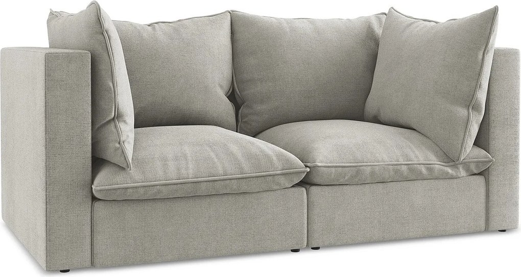 2-osobowa kanapa modułowa - z tkaniny strukturalnej - jasny szary - MANAO