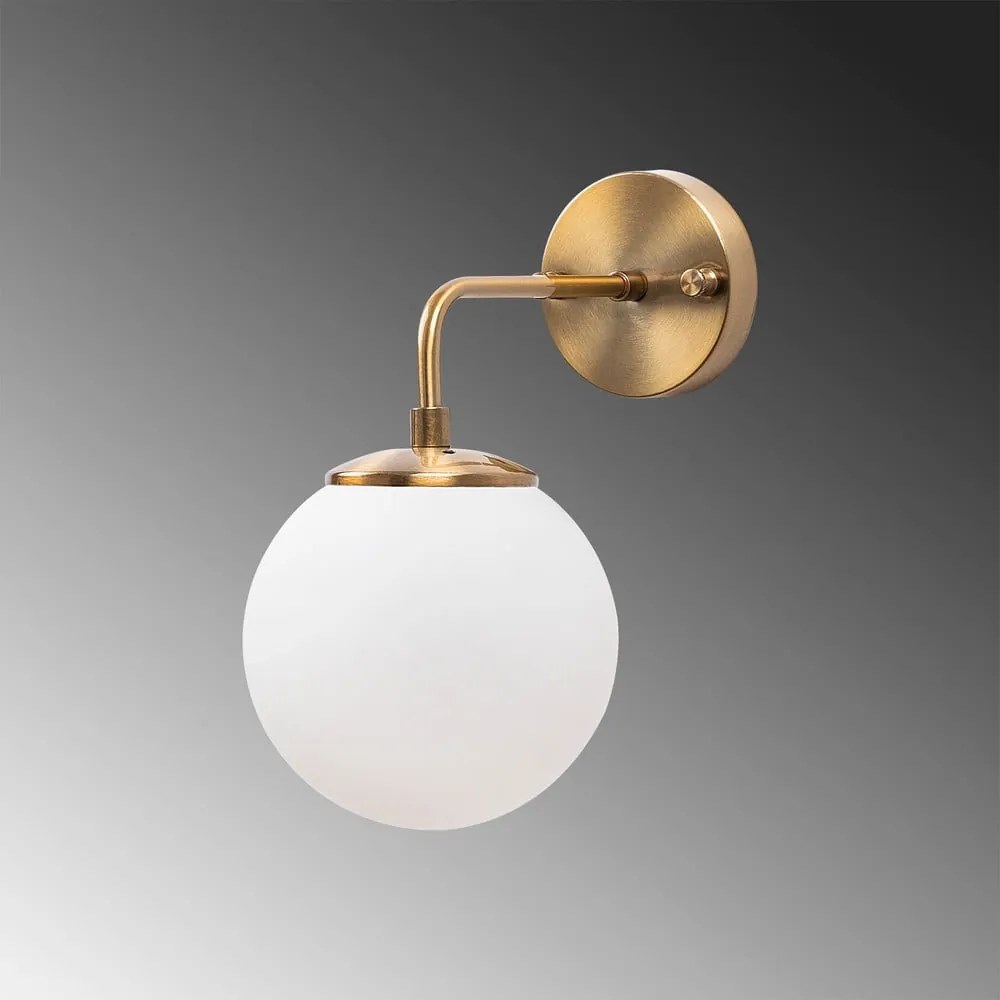 Biały/w kolorze mosiądzu kinkiet ø 15 cm Viran – Opviq lights