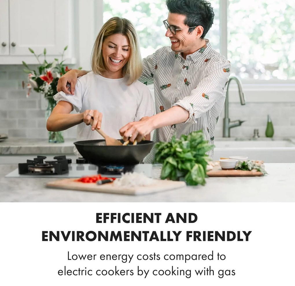 Klarstein Goldflame 60cm Płyta gazowa 4 palniki Biały