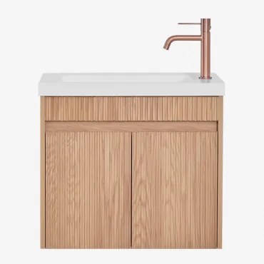 Zestaw Wiszących Mebli Łazienkowych Zintegrowany Z Umywalką Narek Popielaty Brąz & - Sklum