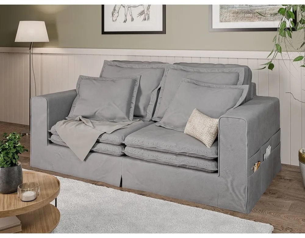 Jasnoszara sofa 196 cm Nora – Ropez