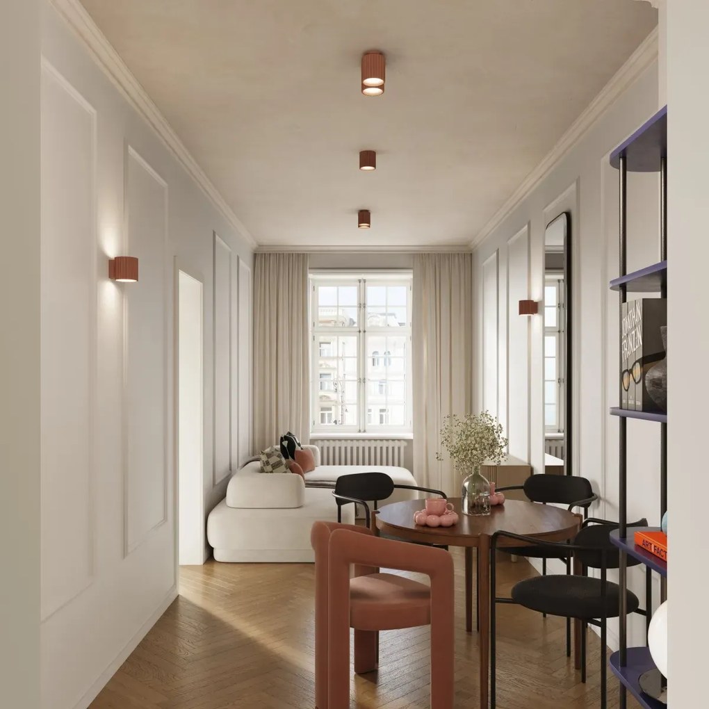 Plafon dwupunktowy AURA 2 mocca GU10 ryflowany SOLLUX LIGHTING