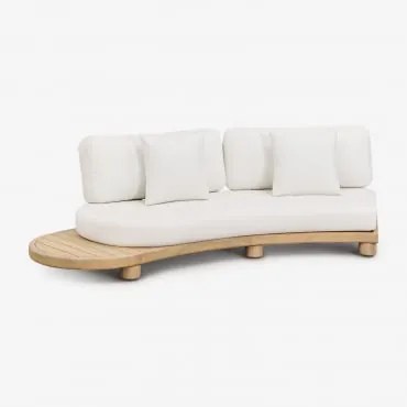 Sofa Ogrodowa Jerome 2-osobowa Lewa Z Drewna Akacjowego Marrón Acacia Claro - Sklum