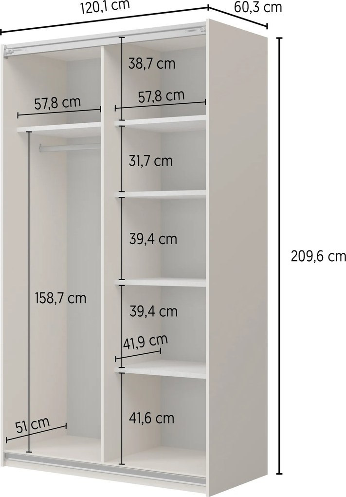 Szafa Przesuwna LUBERO 120 cm Szafa Trzydrzwiowa Dąb lindberg