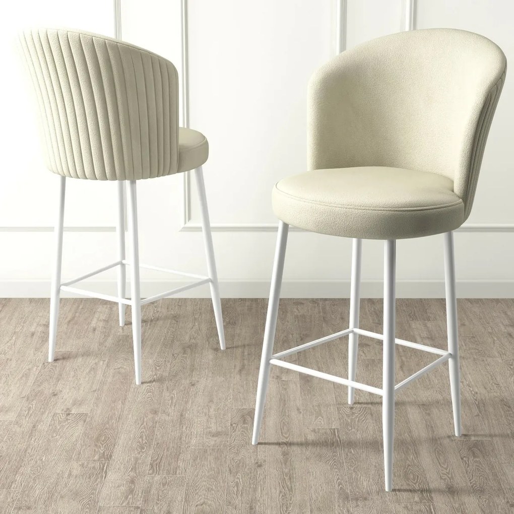 Zestaw krzeseł barowych Alte Cream and White, 2szt., 2 szt.