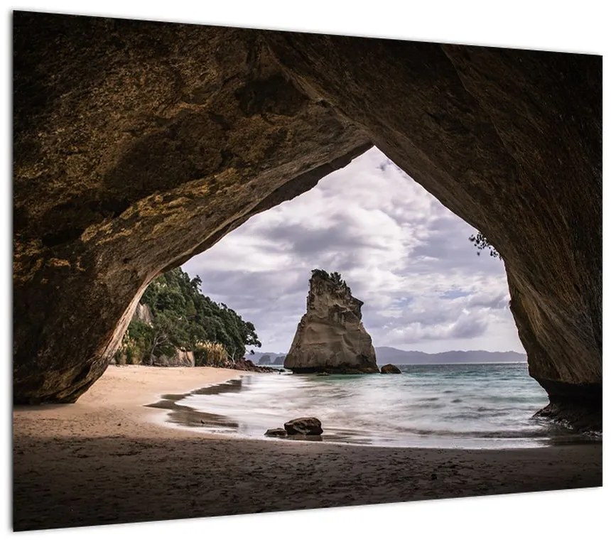 Obraz na szkle z jaskini, Nowa Zelandia (70x50 cm)