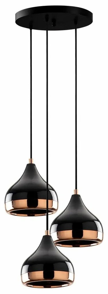 Lampa wisząca Yildo - 6871, czarna-miedziana