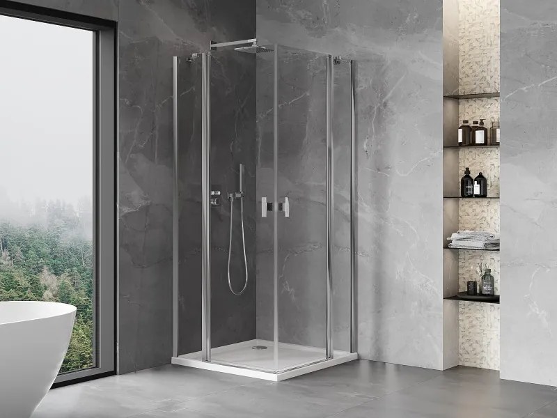 Mexen Mist Duo kabina prysznicowa uchylna 75 x 75 cm, transparent, chrom - 8A4-075-075-01-00