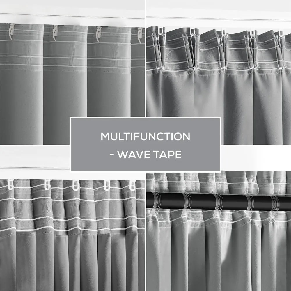 Szara zasłona częściowo zaciemniająca (dimout) 140x270 cm Kierra – Restilo