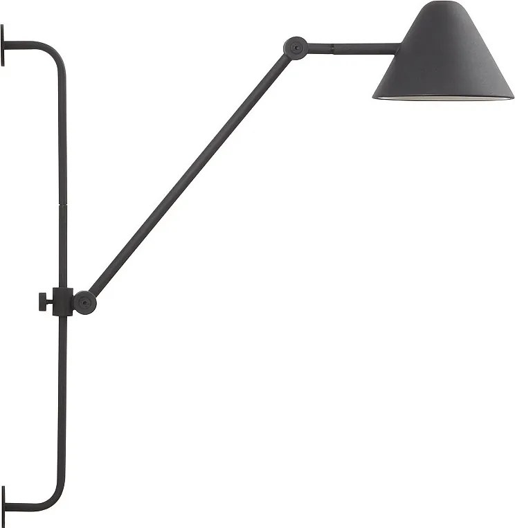 Nowoczesny kinkiet ARM - Wysoko?? 60 cm - 5W COB LED - 728lm i 3000k - 2 metry kabla - 330° i 180° stopni, w??czanie i wy??czanie - ip20 - stal i kolor czarny