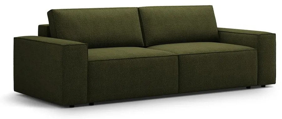 Ciemnozielona rozkładana sofa z materiału bouclé 247 cm Jodie – Micadoni Home
