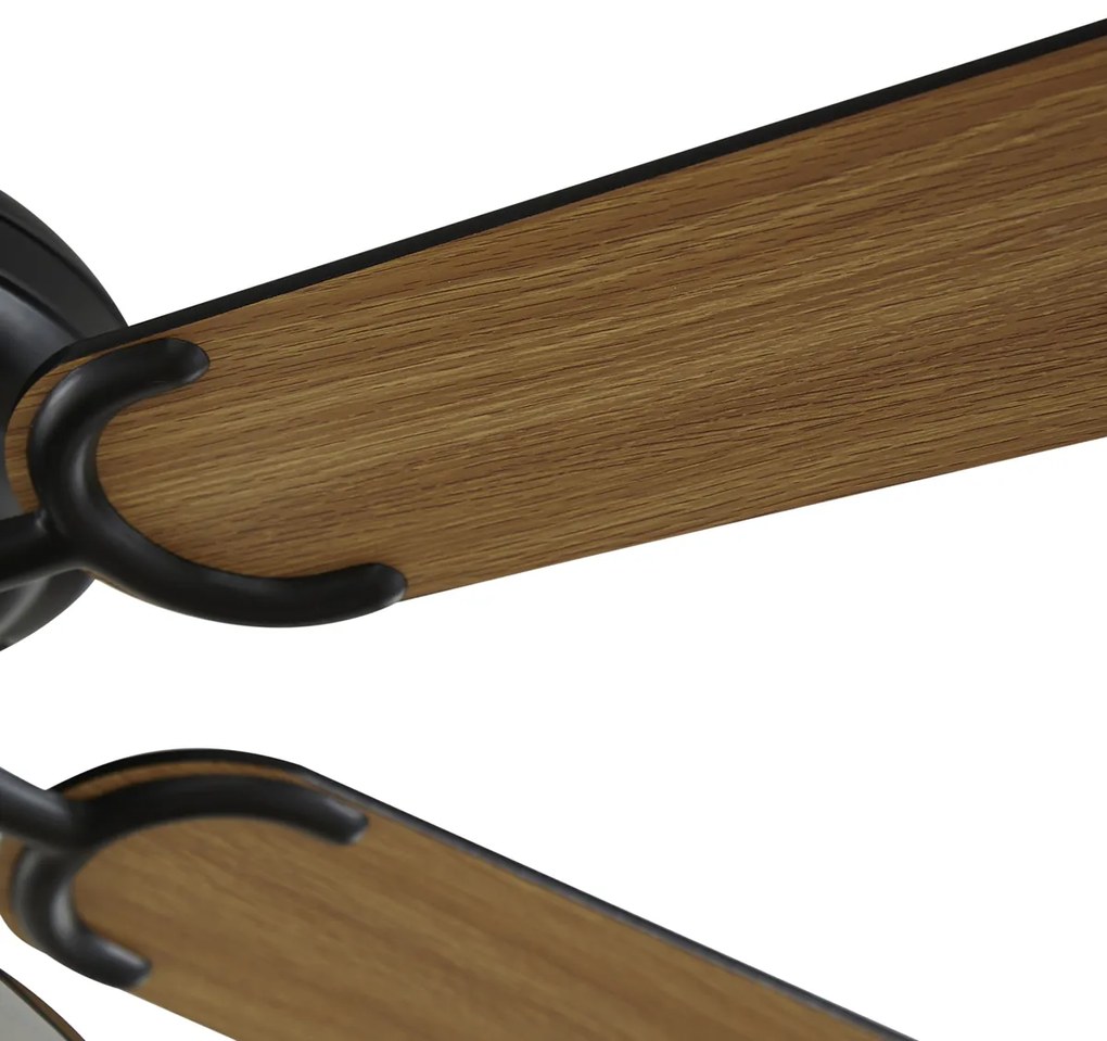 Czarny Wentylator sufitowy z lampą 107,5 cm z przełącznikiem łańcuchowym - Mistral Busa ArtDeco Oswietlenie wewnetrzne