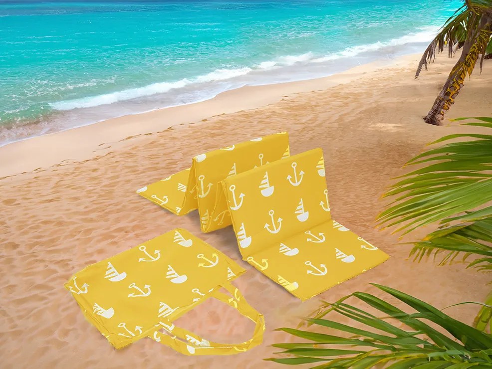 Leżak plażowy KOTWICA 180x50 cm, żółty