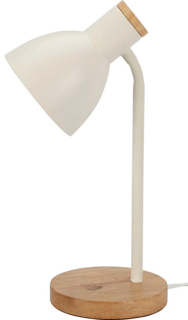 Lampka na biurko w skandynawskim stylu, drewniana podstawa, 14 x 36 cm