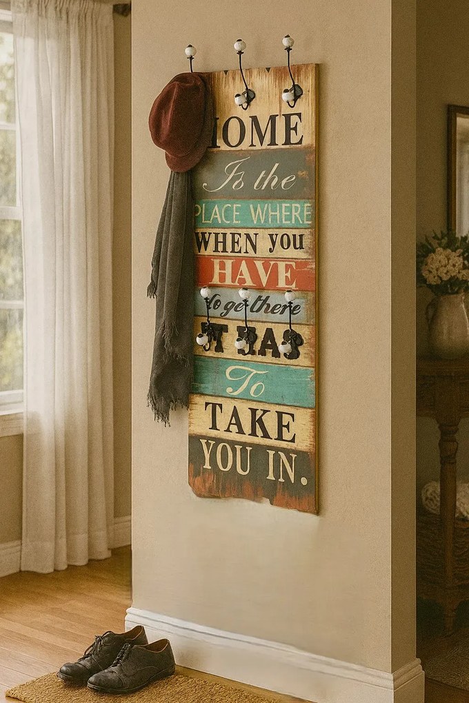 Wieszak ścienny z napisami D9-L73