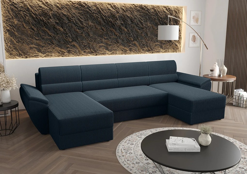 Granatowy narożnik rozkładany z pojemnikiem K2-A24