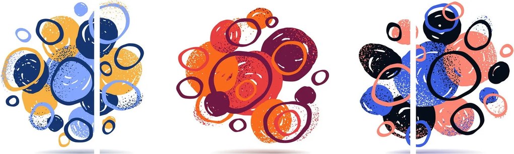 Obraz kolorowych kółek (170x50 cm)