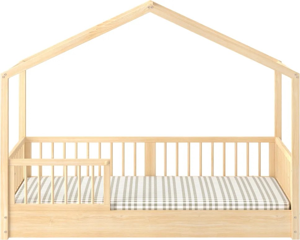 Łóżko domek z barierkami 80x160 cm Dream Nest Pine