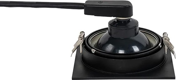 Kwadratowy reflektor wnękowy czarny regulowany - Chuck 111