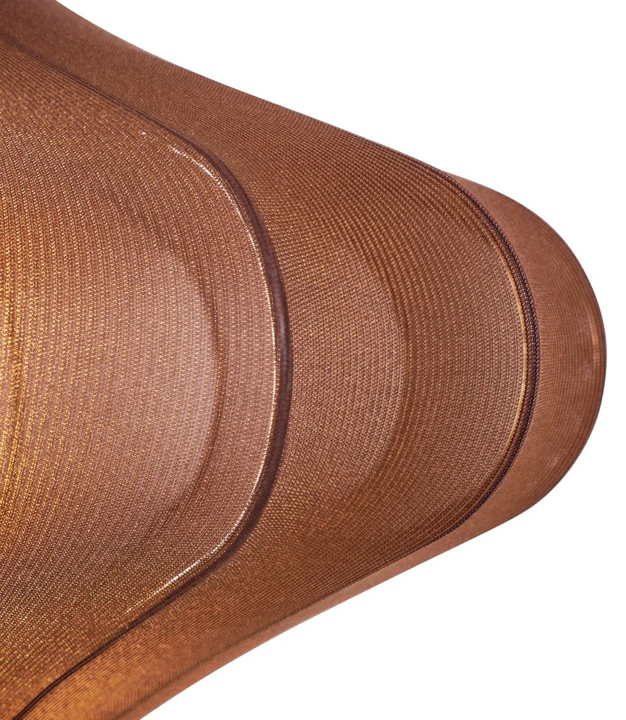 Lampa wisząca Japandi brązowa z materiałowym abażurem 50 cm - Plu