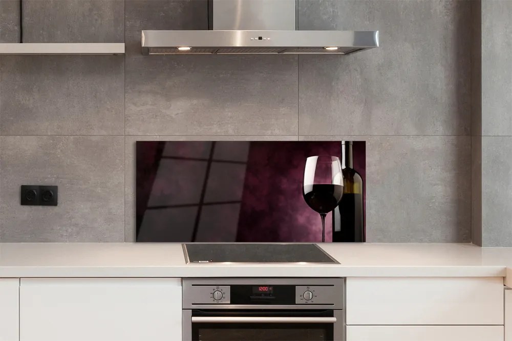 Szklany Panel Butelka i Kieliszek Wina