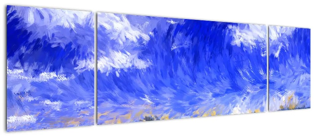 Obraz - Obraz olejny, Złote pole (170x50 cm)