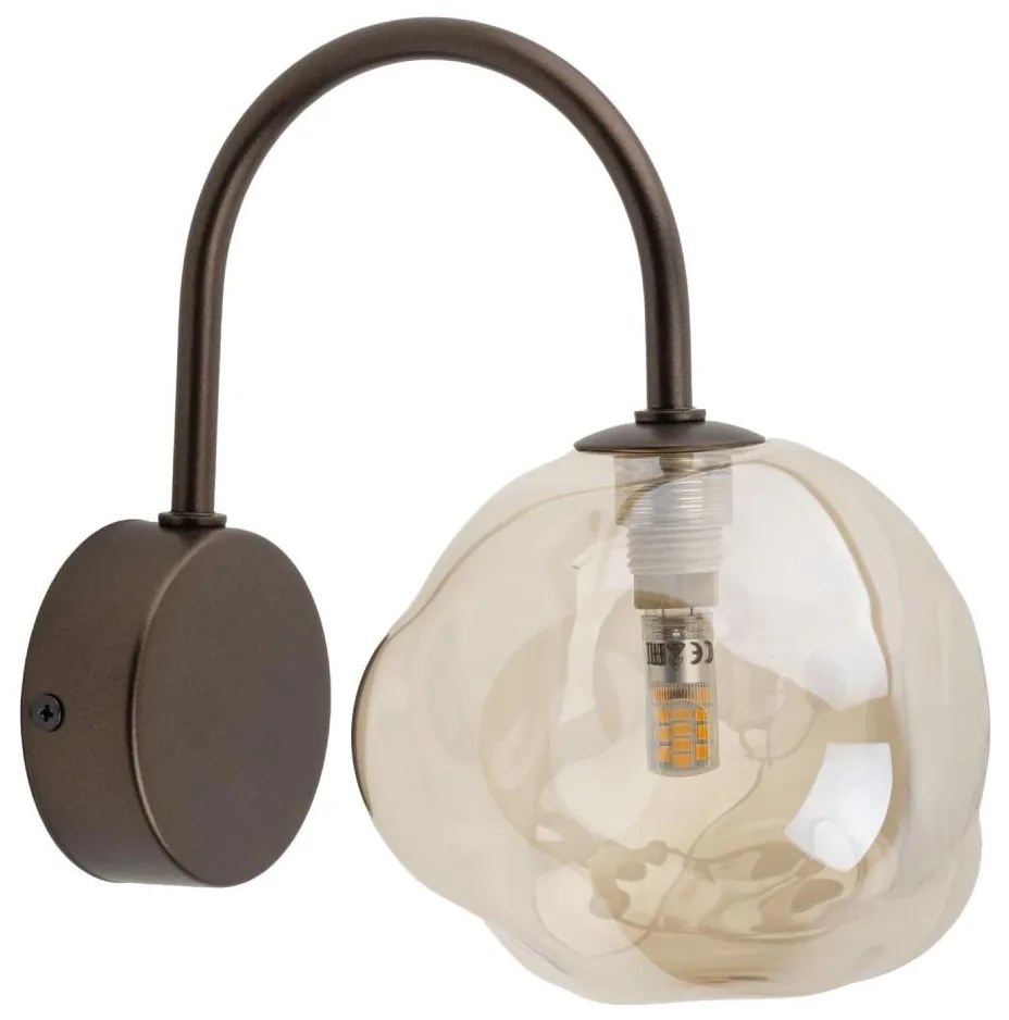 Kinkiet LAVA 1xG9/8W/230V brązowy/przydymiony beż