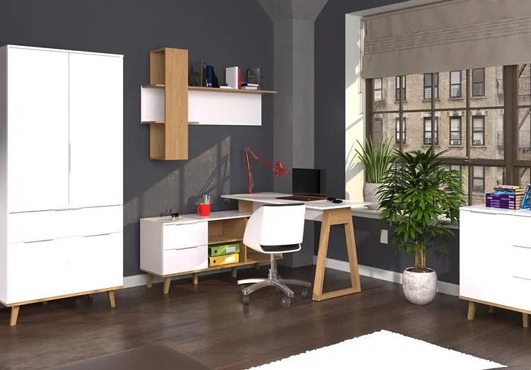 Biała skandynawska półotwarta komoda N3-P98