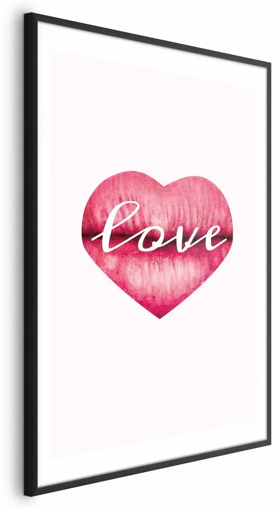 Plakat Miłosne usta 21x30 cm z ramą czarną z marginesem ARTGEIST B