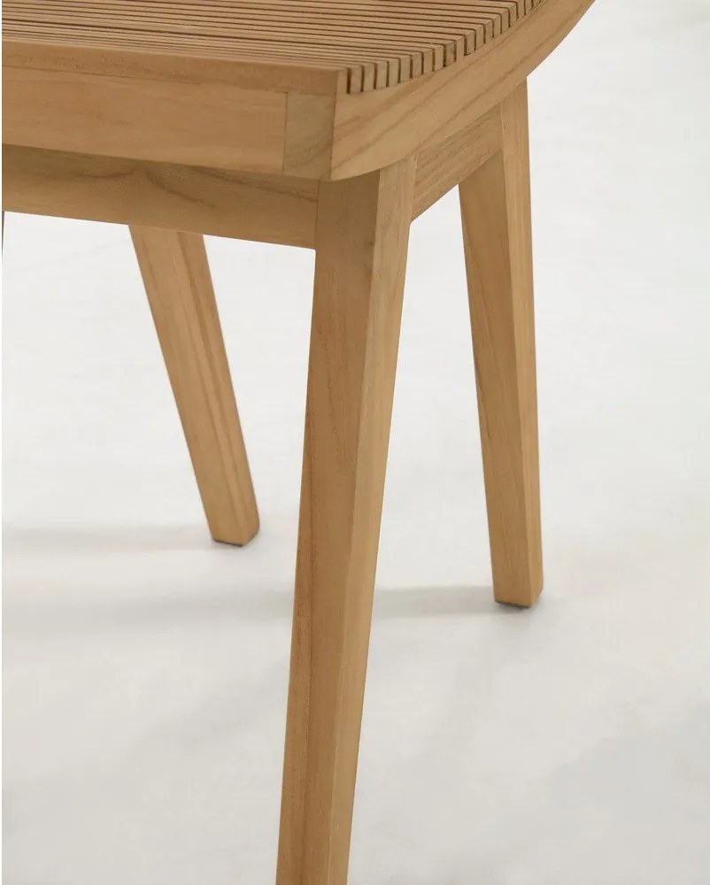 Stołek z litego drewna tekowego w naturalnym kolorze Vicentina – Kave Home