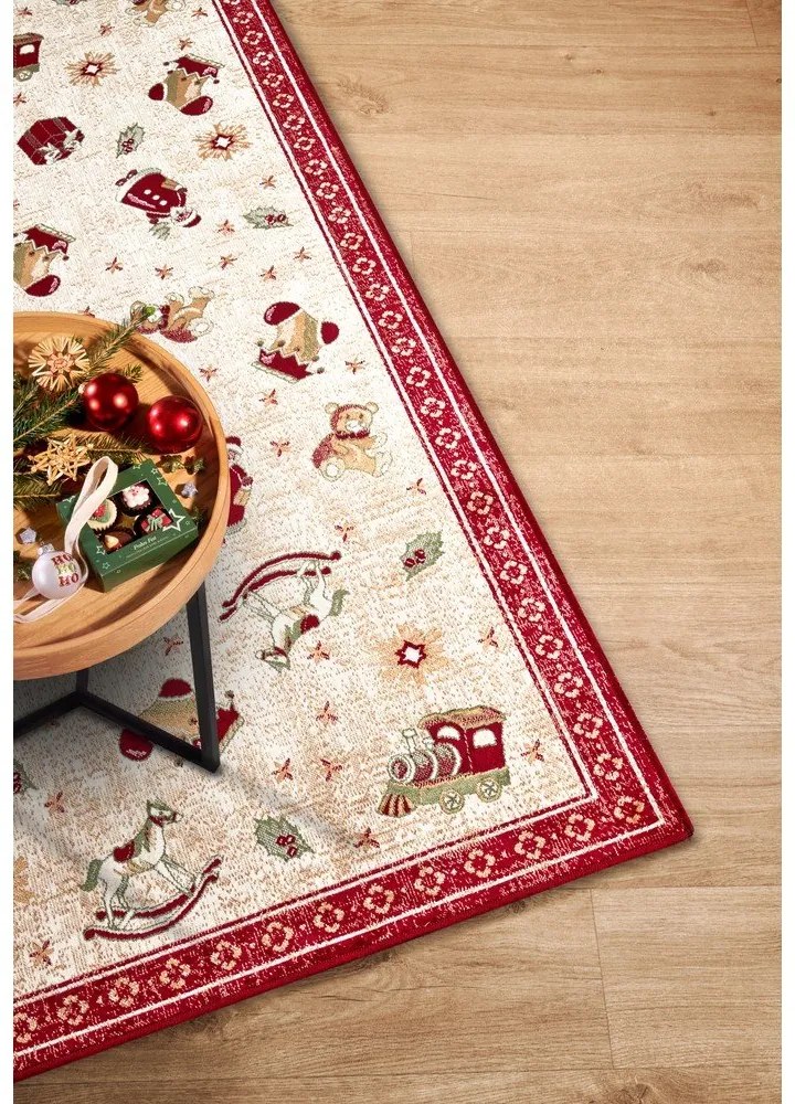 Czerwony chodnik z mieszanki bawełny ze świątecznym motywem 80x200 cm Toy's Delight Red Christmas – Villeroy&Boch