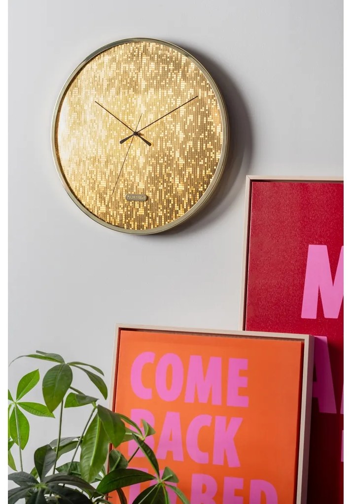 Karlsson 6005GD designerski zegar ścienny złoty, średnica 40 cm