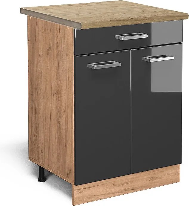 Szafka dolna do kuchni antracyt wysoki połysk 60x60x81.6 r-line