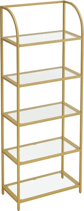 Złoty szklany regał metalowy glamour L3-B68
