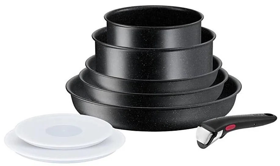 Tefal - Zestaw naczyń 8 el. INGENIO BLACK STONE