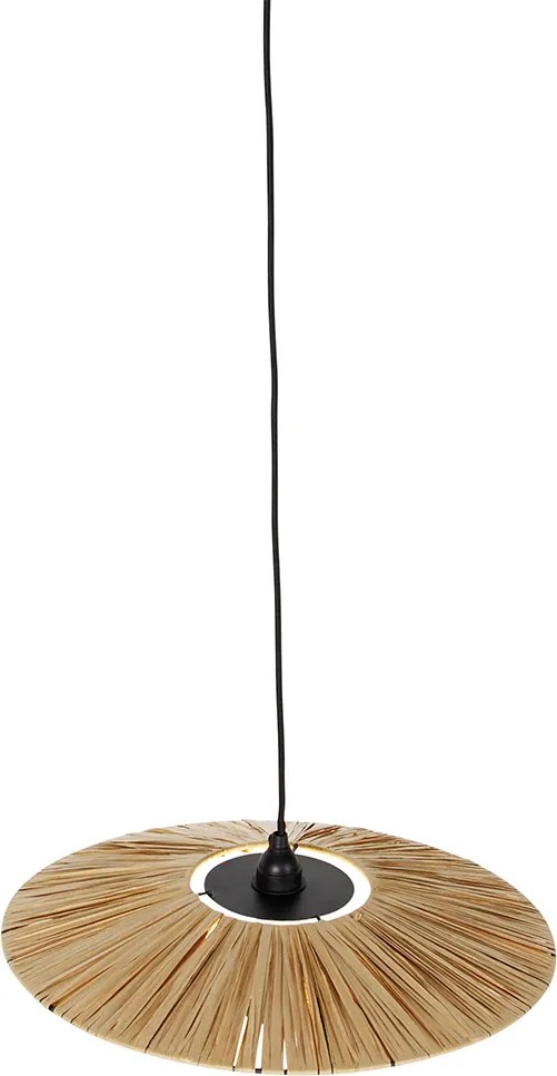 Rustykalna lampa wisząca czarna ze sznurkiem 45 cm - Leia