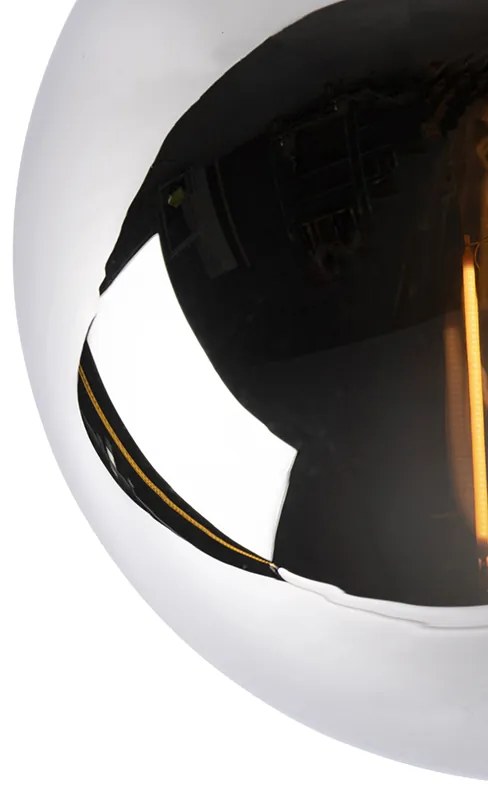 Lampa sufitowa art deco czarna z przydymionym szkłem - Pallon ArtDeco Oswietlenie wewnetrzne