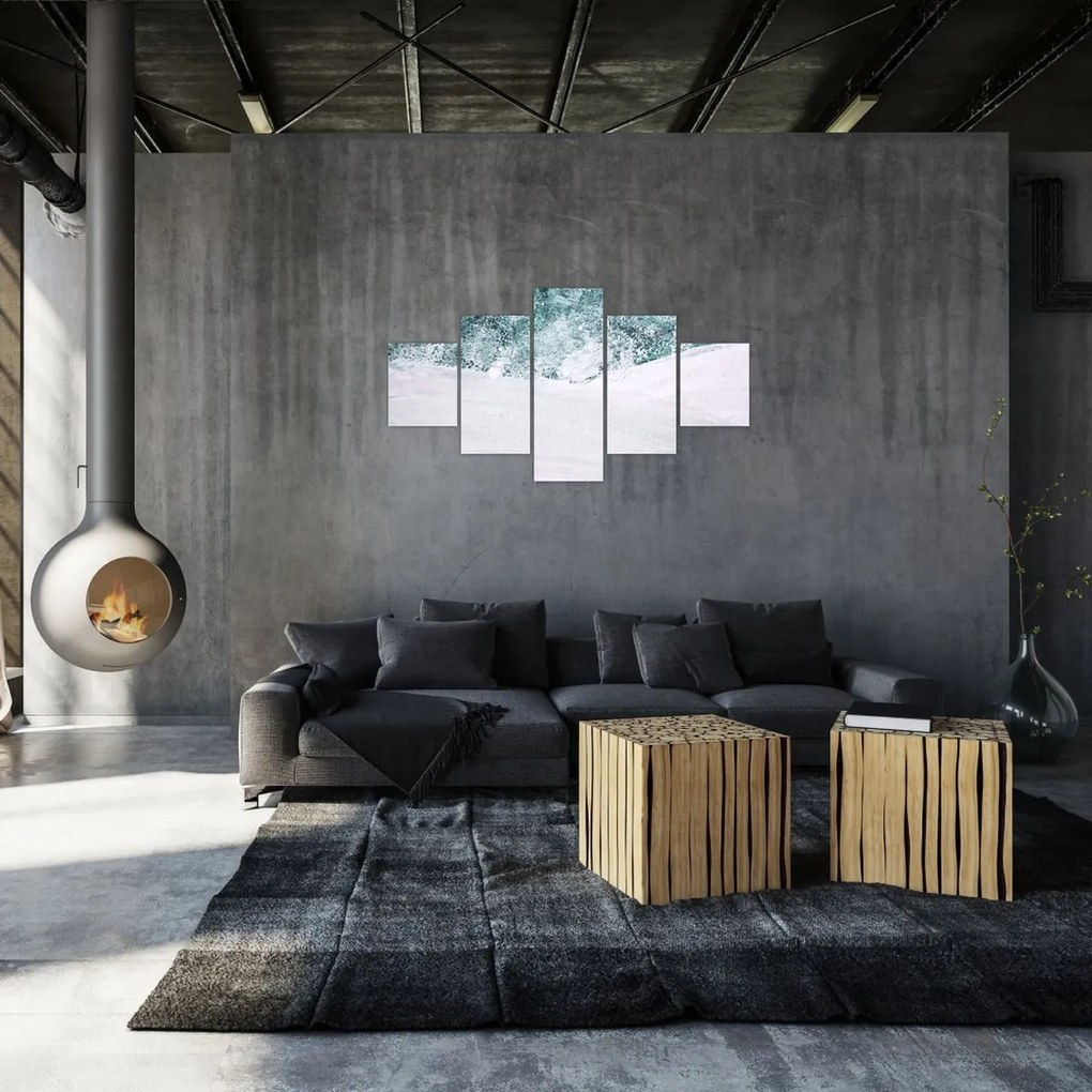 Obraz - Turkusowa abstrakcja (125x70 cm)