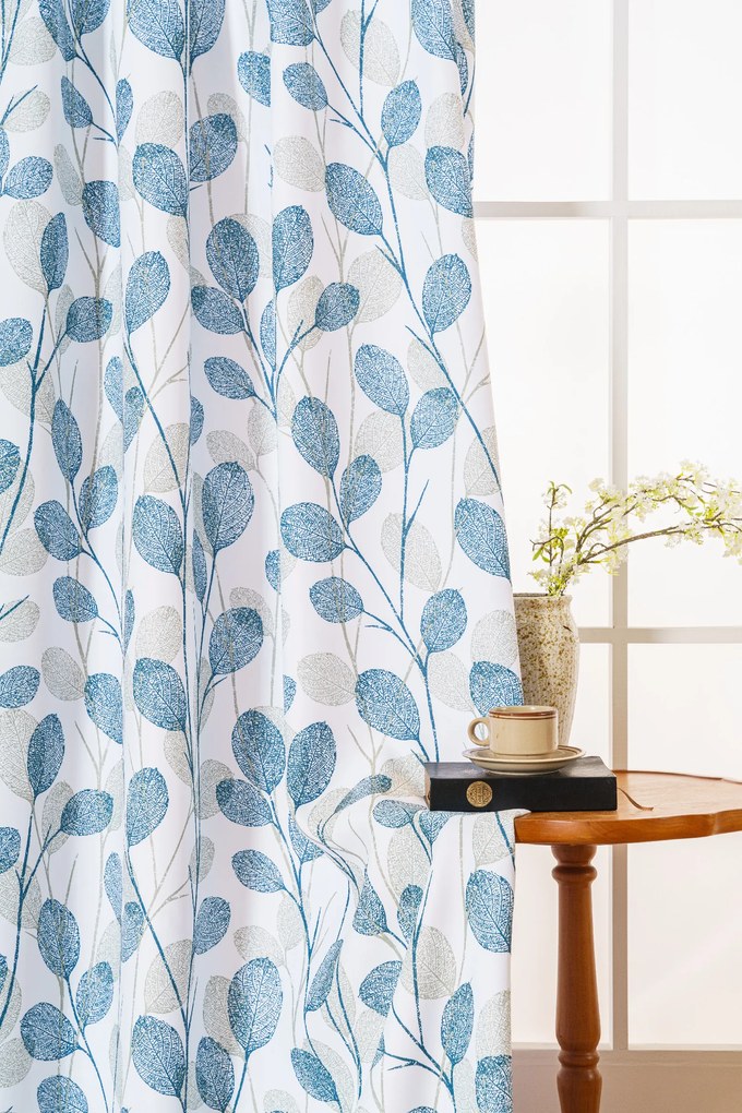 Designerska zasłona VIENTE 140x270 cm, wzorzysta Zawieszanie: Taśma z wiązaniami