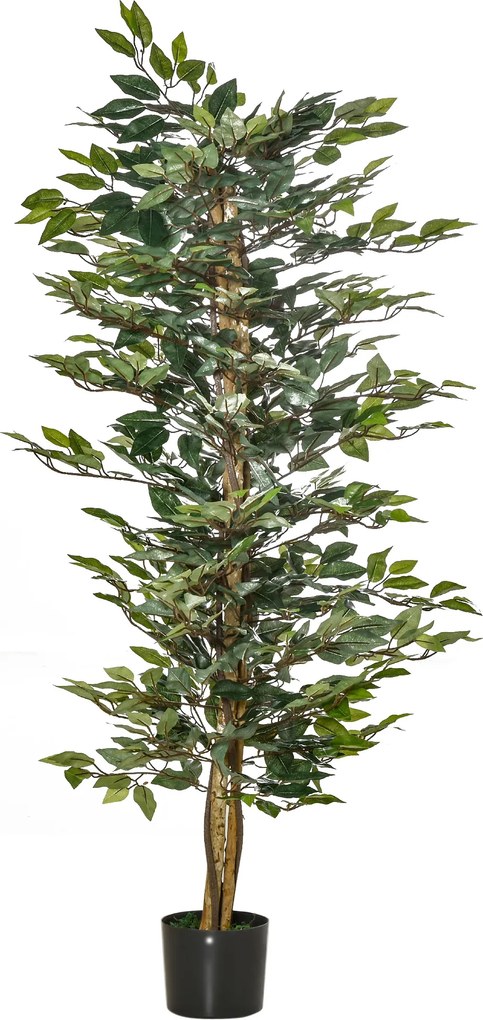 HOMCOM sztuczne rośliny w doniczce 150 cm FICUS sztuczne drzewo doniczka plastikowa
